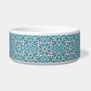 Tigela Padrão Azulejo Branco Azulejo Vermelho Azul
