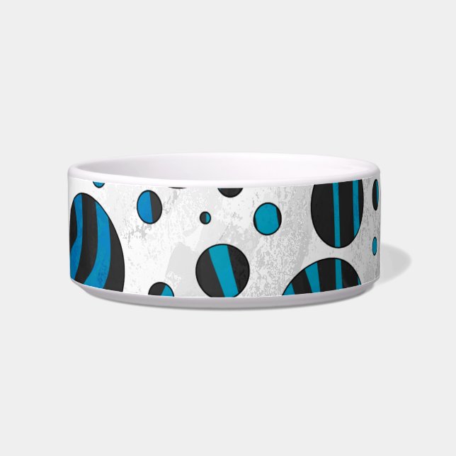 Tigela Padrão bolinhas Zebra Preto e Azul (Direita)