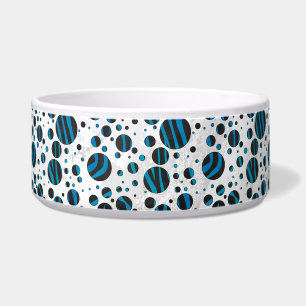 Tigela Padrão bolinhas Zebra Preto e Azul