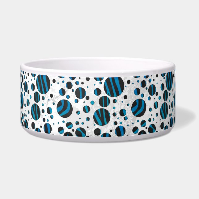 Tigela Padrão bolinhas Zebra Preto e Azul (Direita)