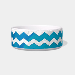 Tigela Padrão Chevron Azul Oceano