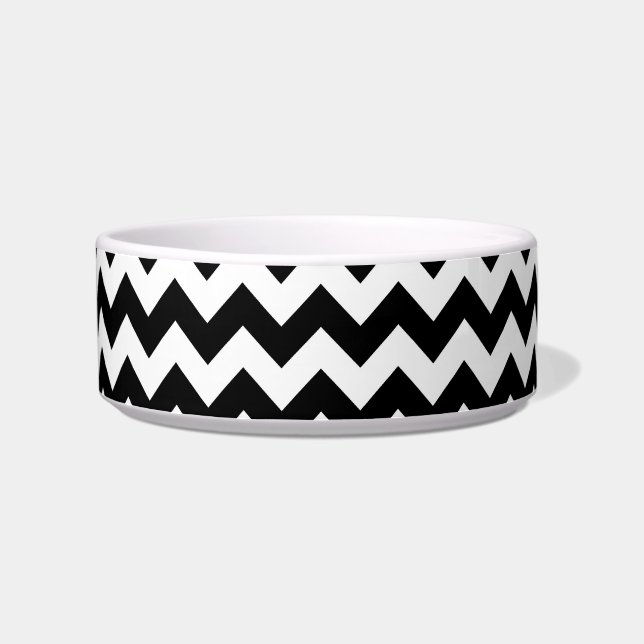 Tigela Padrão Chevron preto e branco (Esquerda)