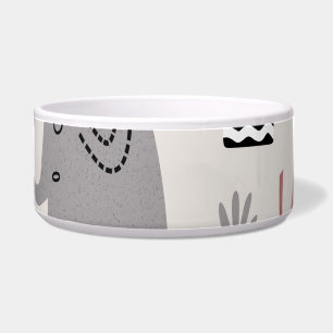 Tigela padrão com elefantes fofos e girafas gigantes