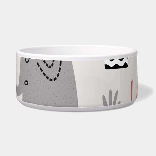 Tigela padrão com elefantes fofos e girafas gigantes (Frente)