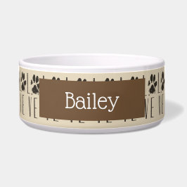 Tigela Padrão com uma impressão de pata que solta o amor