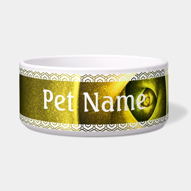 Tigela Padrão de Abstrato de Arte Floral Moderna Verde #2 (Frente)