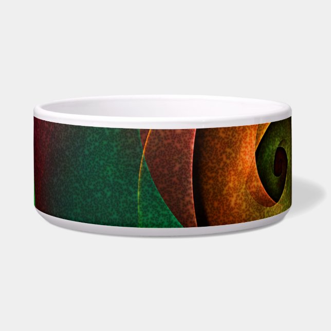 Tigela Padrão de Abstrato de Arte Vermelha Verde Floral M (Frente)