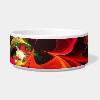 Tigela Padrão de Abstrato de Arte Vermelha Verde Floral M