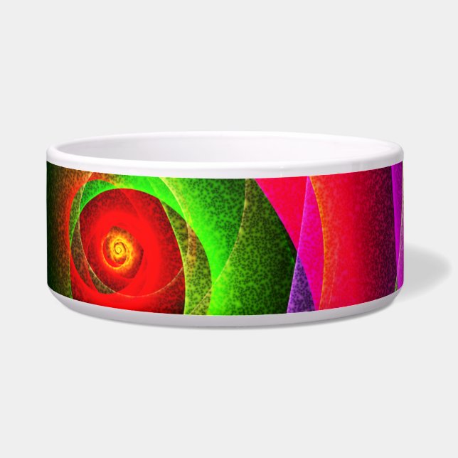 Tigela Padrão de Abstrato de Arte Vermelho Verde Laranja  (Frente)