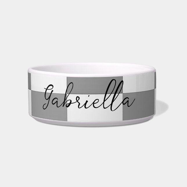 Tigela Padrão de blocos de verificação de cinza de nome p (Frente)