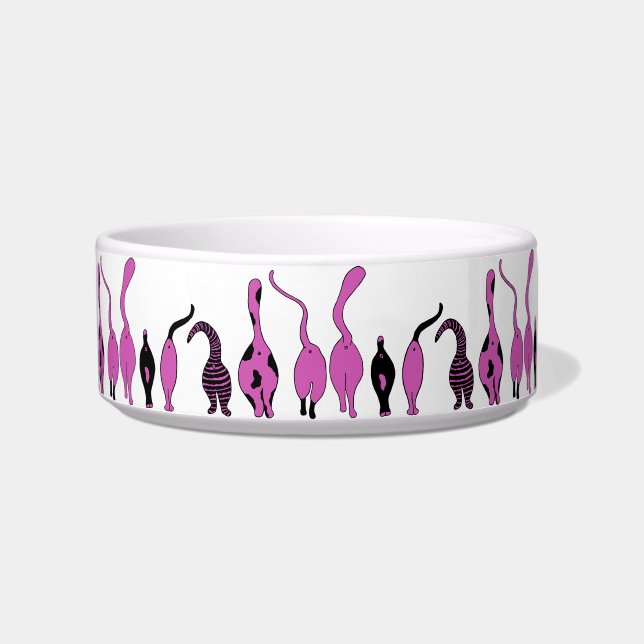 Tigela Padrão de Bumbuns de Gato Roxo (Frente)