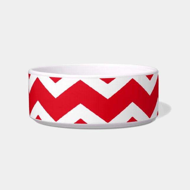 Tigela Padrão de Chevron Vermelho (Frente)