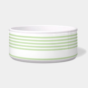 Tigela Padrão de cinco faixas verde-claro e branco