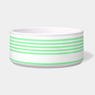 Tigela Padrão de cinco faixas verde e branco