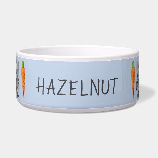 Tigela Padrão de coelho azul personalizado mínimo (Frente)