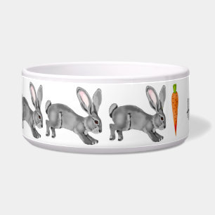 Tigela Padrão de coelho de Cinza neutro personalizado m