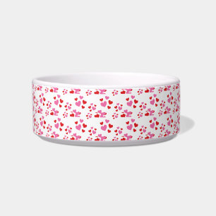 Tigela Padrão De Corações Vermelho E Rosa