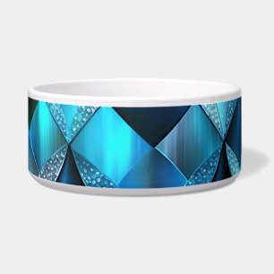 Tigela Padrão de Diamante Azul Vibrante