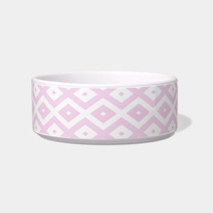 Tigela Padrão de diamante branco e rosa pálido