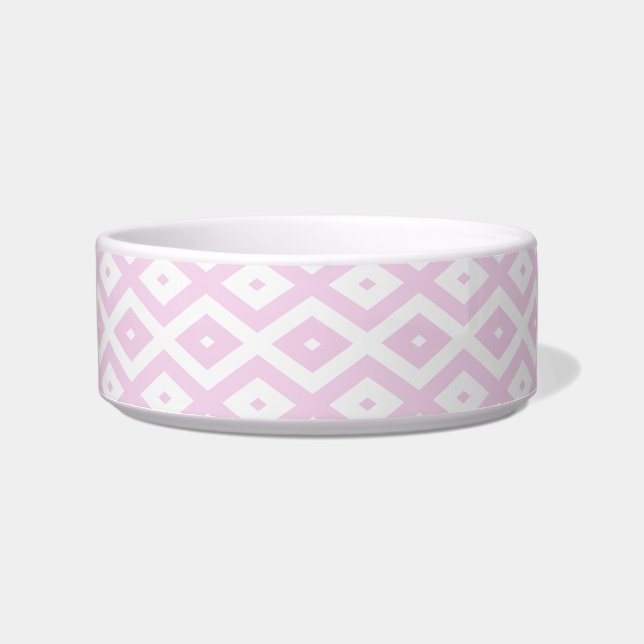 Tigela Padrão de diamante branco e rosa pálido (Frente)