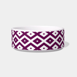 Tigela Padrão de diamante branco e roxo de ameixa