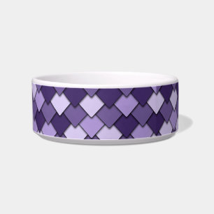 Tigela Padrão de Diamante e Quadrado Roxo de Uva