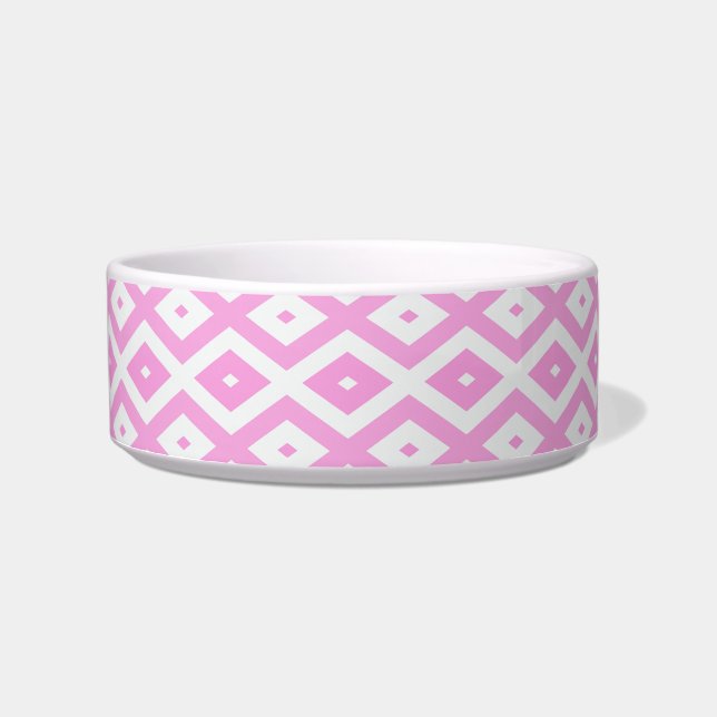 Tigela Padrão de diamante rosa e branco (Frente)