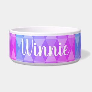 Tigela Padrão de Diamante Rosa, Roxo e Azul