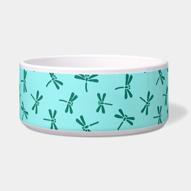 Tigela Padrão de Dragonfly Japonês, Turquesa e Aqua (Frente)