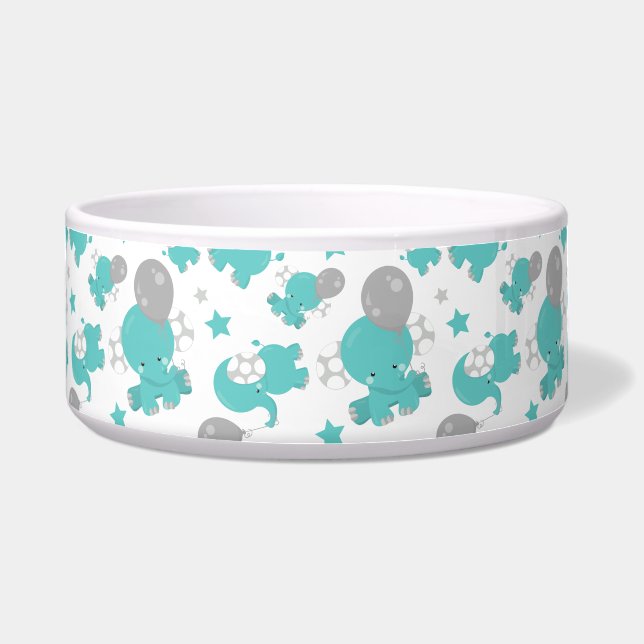 Tigela Padrão De Elefantes Azuis, Elefantes Cutes, Estrel (Frente)