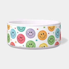 Tigela Padrão de Emoji Sorridente