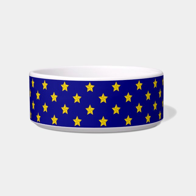 Tigela Padrão de estrelas Douradas, Marinho azul, exclusi (Frente)