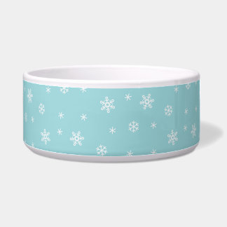 Tigela Padrão de Floco de Neve Ciano de Feriado
