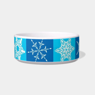 Tigela Padrão de Flocos de Neve Azul