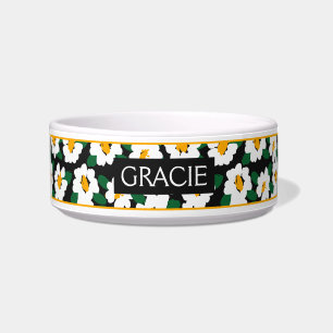 Tigela Padrão de Flor Amarelo Branco Personalizado