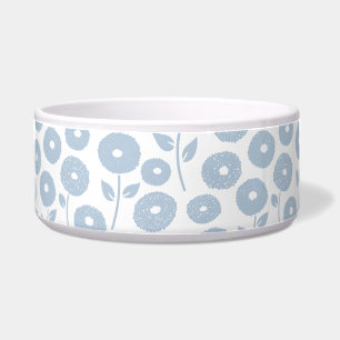 Tigela Padrão de Flor Difusa Azul sobre Branco