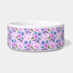 Tigela Padrão de Flores Azul-Rosa Floral para Violetas