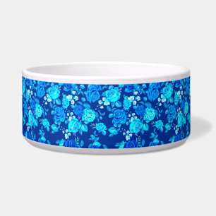 Tigela Padrão de Flores de Rosa Azul Clássico-87600