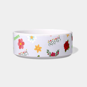 Tigela Padrão de flores em cinza