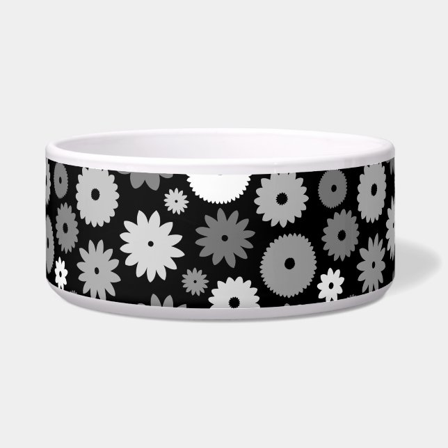 Tigela Padrão de Flores Monocromáticas (Frente)