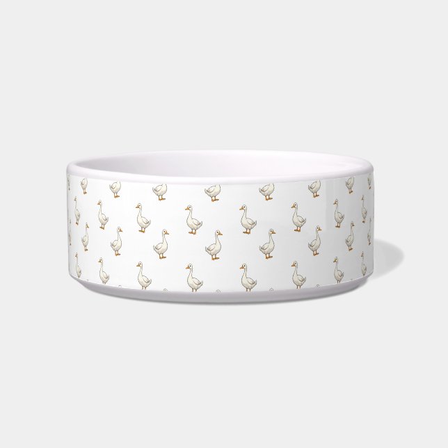 Tigela Padrão de Ganso Branco Fofo (Frente)