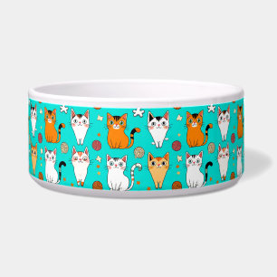 Tigela Padrão de Gato Fofo Com Gatos Coloridos, Bolas de