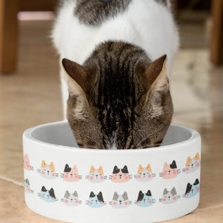 Tigela Padrão De Gato Gato Gato Gato Bonito Em Branco