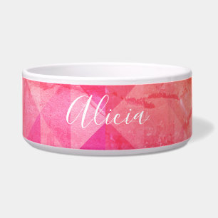 Tigela Padrão de gradação laranja cor-de-rosa, texto d