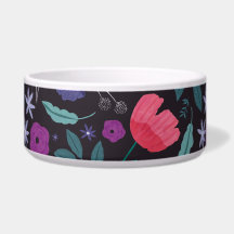 Padrão de Ilustração Floral Rosa e Púrpura