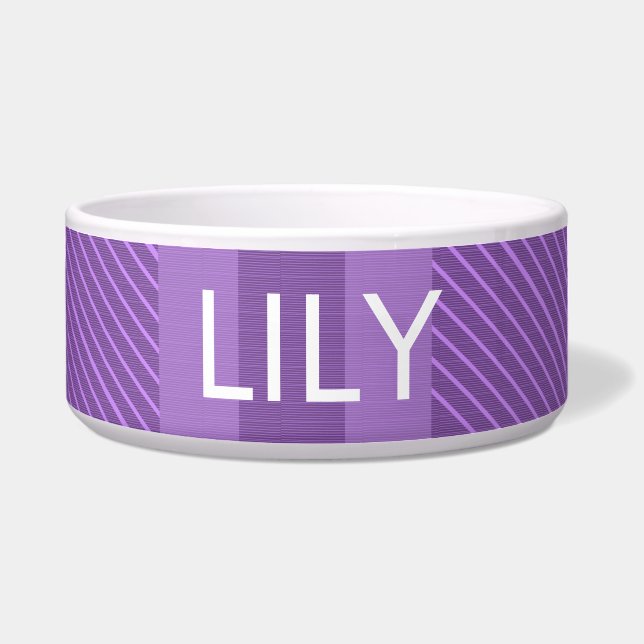 Tigela Padrão de linha de Xadrez roxa (Frente)
