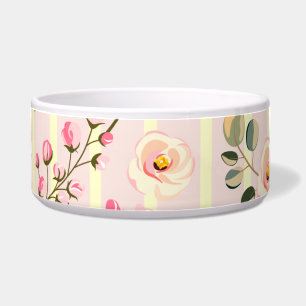 Tigela Padrão de Listras Florais Rosa Suave