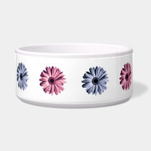 Tigela Padrão de margarida rosa e azul