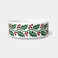 Padrão de Natal de Azevinho Verde e Frutas Vermelh