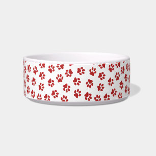 Tigela Padrão De Patas, Patas Cachorros, Patas Vermelhas